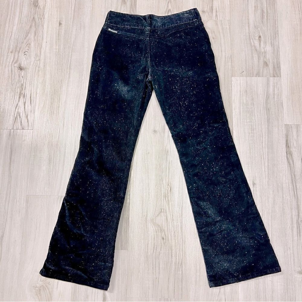 EUC vintage y2k Union Bay black corduroy pants silver glitter throughout sz 3 - Picture 3 of 15